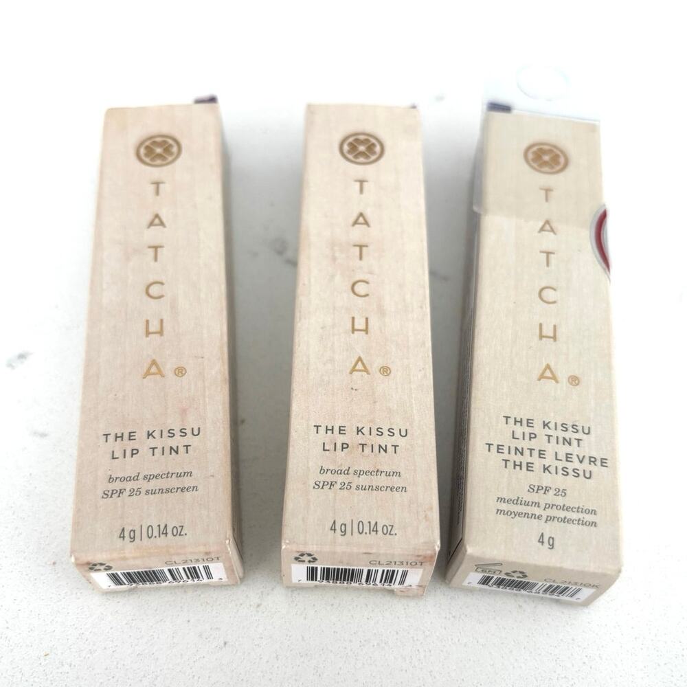 New Tatcha the Kissu lip tinted spf 25 lip sunscreen 1/$32- 3/$80plum blossom